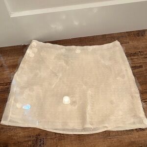 Zara White Sequin Mini Skirt
